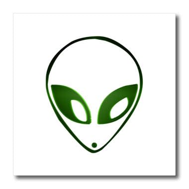 3dRose ht_17005_1 Alien-Iron on Heat Transfer for White Material, 8 by 8-Inch