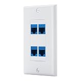 4 Port Cat6 Ethernet Female to Female Decorative Wall Plate in White