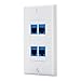 4 Port Cat6 Ethernet Female to Female Decorative Wall Plate in White
