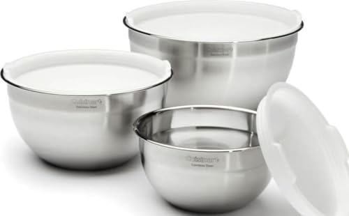 Cuisinart Mixing Bowl Set, Nesting Bowls, Stainless Steel, 3-Piece | 1.5, 3