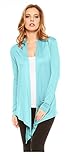 Red Hanger Women's Light Weight Open Front Drape Cardigan Sweater Made in USA, Aqua-S