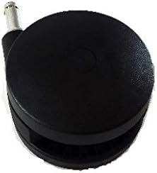 TWIN WHEEL 100mm Nylon Swivel Caster- 7/16"x1-7/16" Grip Ring Stem- Flat Black