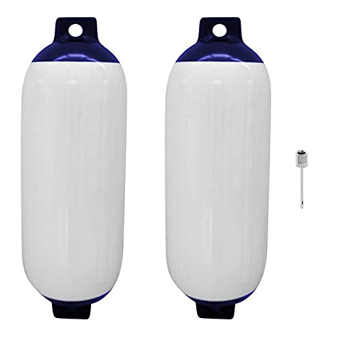 Dasing Boat Fenders 2-Pack, Boat Inflatable Anchor PVC Boat Anchor Buoy Yacht Fenders with UV Protection PVC Ribbed Bumper 40cm x 11cm for Yacht, Sailboat, Dinghy and Small Boats