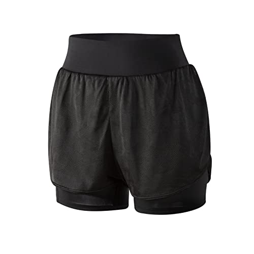 Luogongzi 2-in-1 Flowy Black Shorts For Women – Gym, Yoga, Running & Lounge Skort - View #4