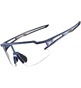ROCKBROS Occhiali da Ciclismo Sportivi Anti-UV400, Occhiali Fotocromatici  da Sole per MTB Bici, Uomo Donna, PC Lenti Trasparenti, Leggero Nero :  Sport e tempo libero