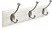 Amerock H55656WG10 Beveled Hook Rack, White and Satin Nickel, 18-Inch