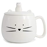 Koolkatkoo Unique Cat Coffee Mug with Lid for Cat