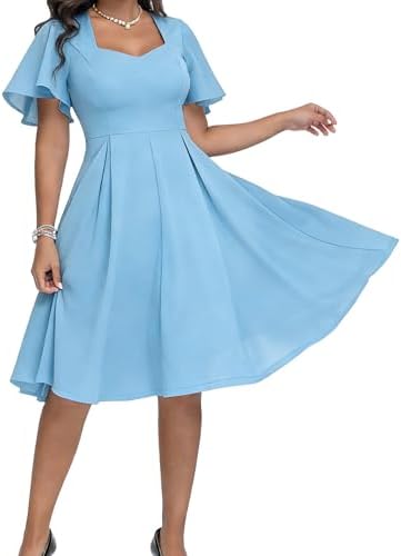 fit and flare tea length cocktail dress LaDivine CD0225 Beaded A Line Tea Length Cocktail Dress