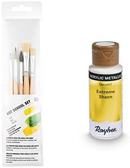 Youdoit Pintura acrílica Metal Dorada 59 ml + 3 Pinceles: Amazon.es: Hogar