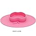 Silicone Baby Placemat Bowl-Highchair Feeding Tray Round Suction plate for Kids Toddlers Kitchen Dining Table with Built in Bowl, Weaning travel Bowl for Children 2017 NEW (Rose Red)