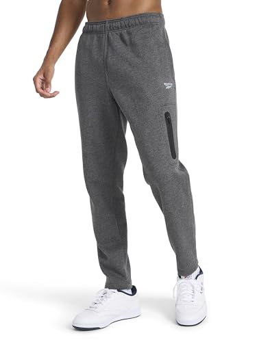 Reebok Men’s Tremont Fleece Pant, Standard Fit with Open Bottom, 30” Inseam, Mi…
