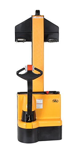 Vestil SNM15-62-FF-27 Steel Stacker Power Lift, 27 Fixed Fork Drive, 1500 lb. Capacity, 55" x 78", Black/Yellow