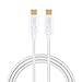 CableCreation USB C to USB C Cable 60W 3A Fast Charging, 6.6 Feet Braided Type C to Type C Cable, Compatible with MacBook Pro 13inch, MacBook 12inch, Pixel 4XL/3XL, Galaxy S20/S9/S9 Plus, 2M/ White