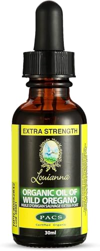 Organic Wild Oregano Oil, Pure Oil of Oregano Drops, with 80 Percent Carvacrol, for Oral or Topical Use, 30 mL