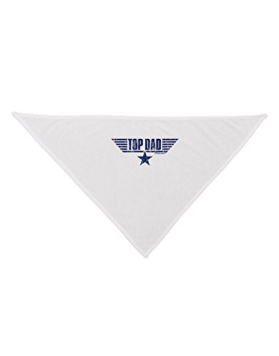 TooLoud Top Dad Father's Day Printed White Dog Bandana 26"