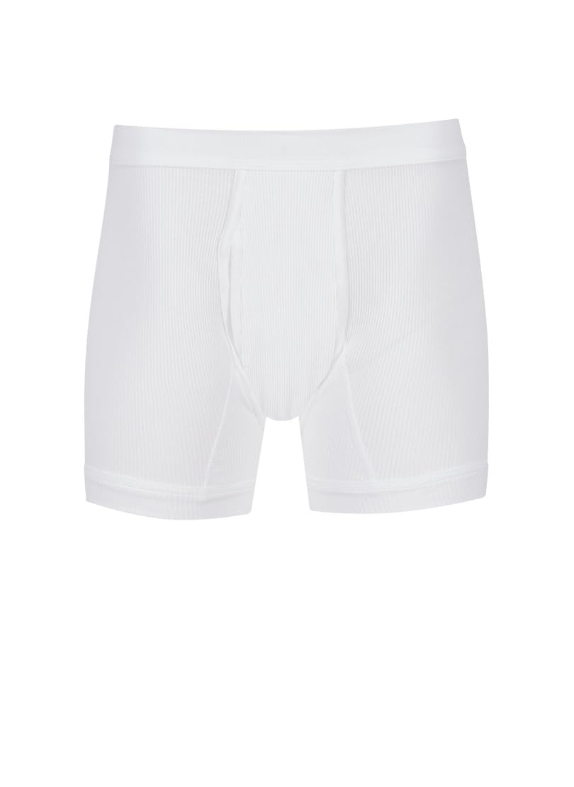 Trigema Men's 6623102 Boxer Briefs, White, S (Pack of 2)