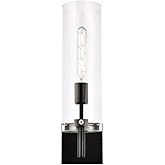 Living District Savant 1-Light Metal Wall Sconce in Black and Clear