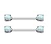 YiCheaGo 2pcs Opal Glitter Front Facing Nipple Barbell Ring Piercing Jewelry CZ Tongue Rings 14G