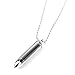 Small Stainless Steel Bullet Pendant Necklace Pill Case Holder Cremation Urn Case- Silver
