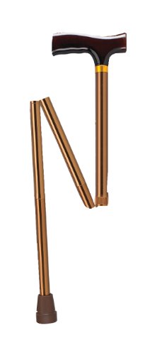 Drive Medical Designer Folding Cane with T Handle, Bronze