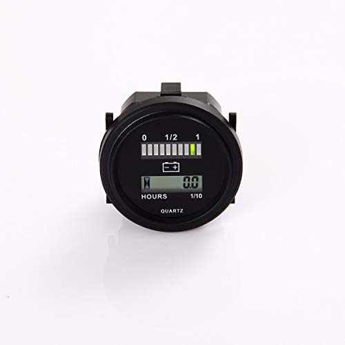 Runleader RL-BI004 Battery Fuel Gauge Indicator with hour meter for DC powered equipment such as fork lifts, golf carts, floor care equipment, and any other battery powered equipment.