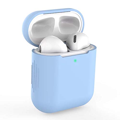 StyleDesign AirPods Case Compatible with AirPods (1st and 2nd Generation) Silicone Light Blue
