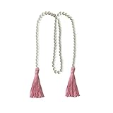 ZOONAI Wood Bead Garland with Tassels Rustic