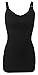 iLoveSIA 2pack Women's Seamless Cami Tank Top with Build-In Nursing Bra Bralette (Black+Black) Size M Fit 34BCD 36A