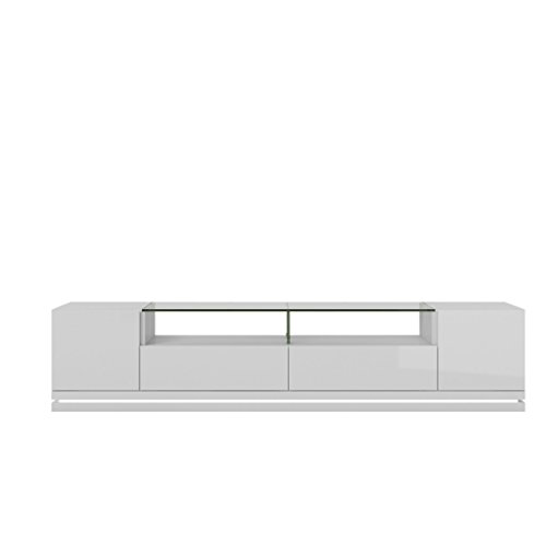 Manhattan Comfort Vanderbilt 85" TV Stand in White Gloss