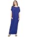 Verdusa Women's Summer Casual Loose Long Dress Short Sleeve Pocket Shift Maxi Dress Blue L