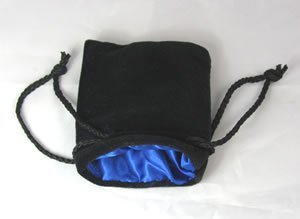 Blue Black Velvet Small Dice Bag