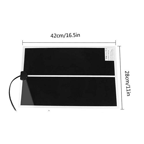 Teepao Reptile Heating Pad, Fish Tank Heating Pad with Power Adjustment Switch 20W Adjustable Reptile Heater Temperature Pet Heat Mat, Terrarium Heater Pad Pet Safety Heating Warmer Pad - L