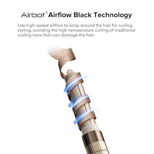 Airbot Hyperstyler &Dryer Hair Straightening Set with Styler and Wrap, Professional Hair Tools for Curly Hair, Gold.