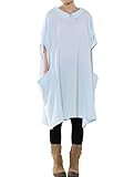 Mordenmiss Women's Doll Collar Casual Sleeveless Top With Big Pockets XL Style 1-Light Blue