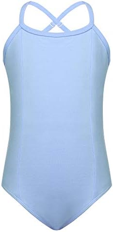 luxilooks Camisole Leotard for Girls' Dance Ballet Undergarment Tank with Adjustable Straps 3-14 Years Black Blue Pink Lilac Purple White (Age for 3-4Y, Blue) White (Age for 3-4Y, Blue)