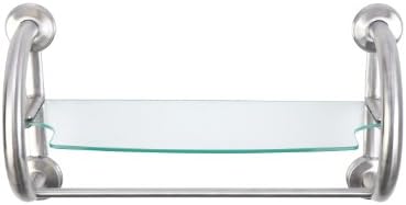 Grabcessories 61031 3-in-1 Grab Bars Towel Shelf with Anchors, Brushed Nickel