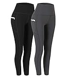 Fengbay 2 Pack High Waist Yoga Pants, Pocket Yoga Pants Tummy Control Workout Running 4 Way Stretch Yoga Leggings