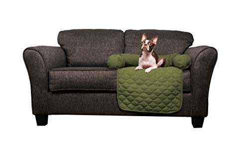 Quick Fit Wubba Reversible Pet Bed Couch Cover for Dogs, 21×34, Sage-Chocolate