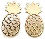 Pineapple Studs, Invisible Clip On Earrings for Non-Pierced Ears, Gold-Tone
