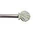 Sheffield Home, AMG and Enchante Accessories Window Treatment Blue and White Shell Drapery Curtain Rod Set 36 to 66-Inch, R1212Y, Silver