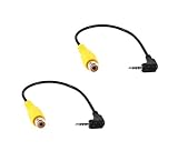 Karcy 2pcs 2.5mm Stereo Male to RCA Female Adapter Cable for Car DVR Camcorder GPS, etc