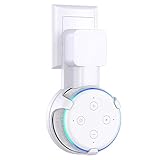 Matone Outlet Wall Mount Holder for Dot 3rd Generation & Mi AI, A Space-Saving Solution for Your Smart Home Speakers, Clever Dot Accessories with Cord Arrangement Hide Messy Wires - White