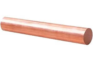 Tynulox 1Pcs Pure Copper Round Rod 1-1/4"(32mm) Dia 4" Length Bare Copper Cu Metal Rod for Metal Craft Hobbies
