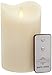 Maison Luxuries Ambilux Moving Wick Unscented Flickering Battery Operated Electric LED Flameless Candle with Timer and Remote Control - 100% (3.5