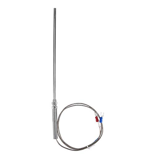 Type K Thermocouple, M8 Thread Type K Thermocouple 200mm Probe Temperature Sensor Wire 0-400℃(1M)
