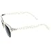 zeroUV Retro Transparent Daisy Floral Print Half-Frame Horn Rimmed Sunglasses 50mm