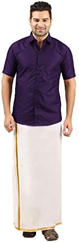 Vinab Velcro Pocket Dhoti And Half Sleeve Shirt(Combo Set,Pack of 1)