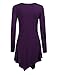Made By Johnny MBJ WT753 Womens Long Sleeve Handkerchief Tunic L DARK_PURPLE