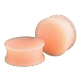 1 Pair Flesh Tone Soft Silicone Flexible Ear Plugs Gauges