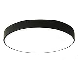 LuFun LED Flush Mount Ceiling Light,24W 12-Inch Modern Ceiling lamp, Round Ceiling Lighting for for Closets, Kitchens, Stairwells, Basements, Bedrooms, Washrooms (Black,Cool White Light 6000K)